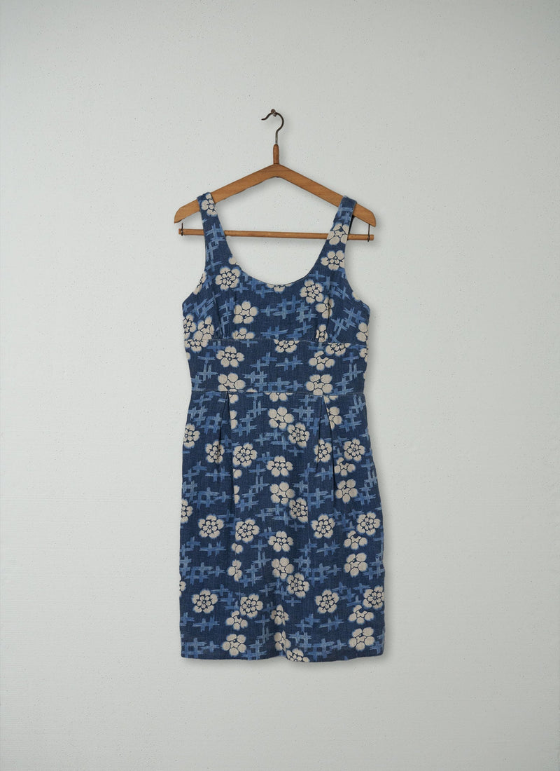 Reworn Sachiyo Dress Size 10 (184) | Indigo/Ecru