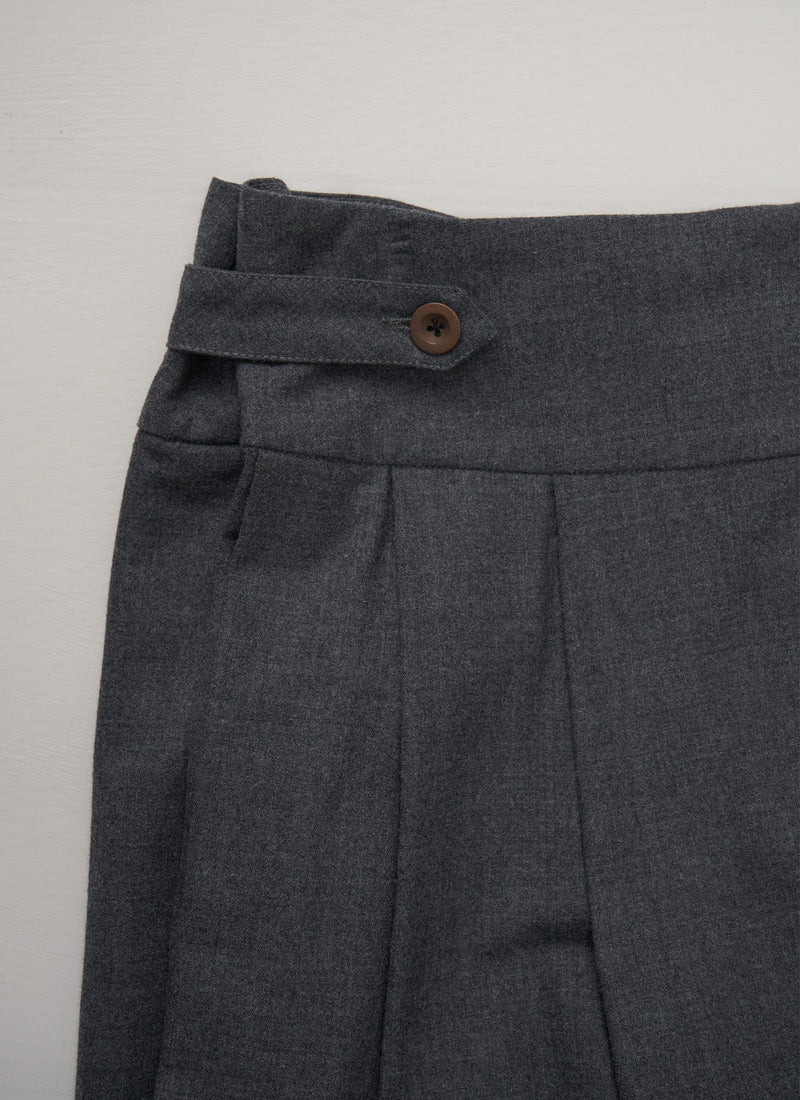 Reworn Pleated Skirt Size 18 (009) | Grey Marl