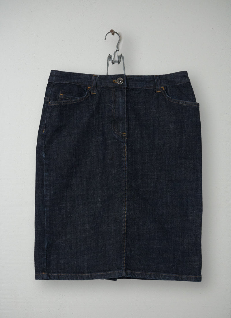 Reworn Denim Skirt Size 10 (014) | Indigo