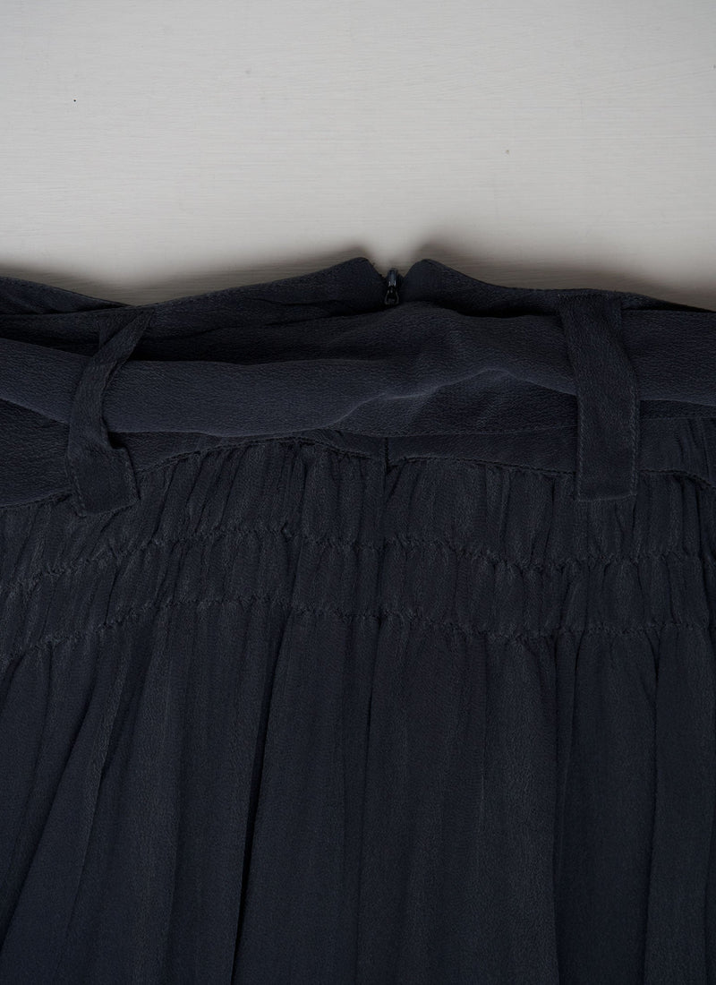 Reworn Silk Maxi Skirt Size 14 (092) | Washed Black