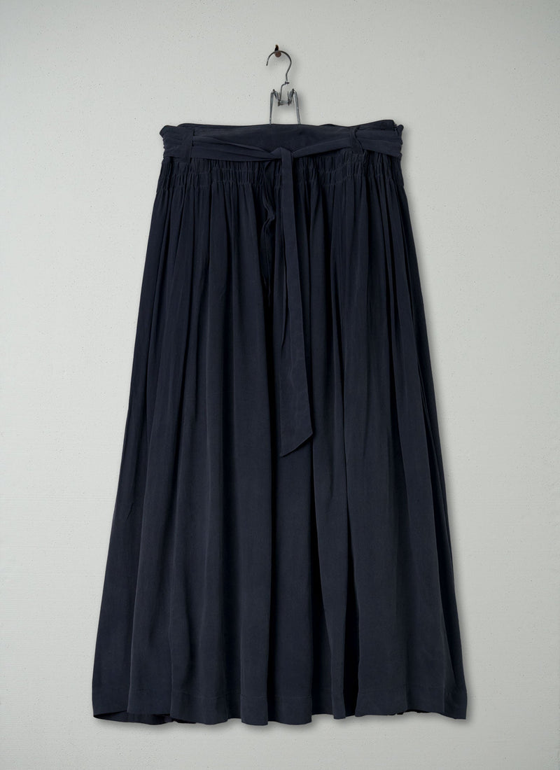 Reworn Silk Maxi Skirt Size 14 (092) | Washed Black