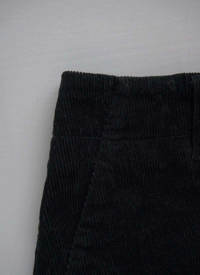 Reworn Stretch Cord Skirt Size 12 (020) | Black