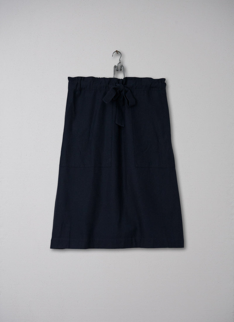 Reworn Stretch Cord Skirt Size 12 (020) | Black