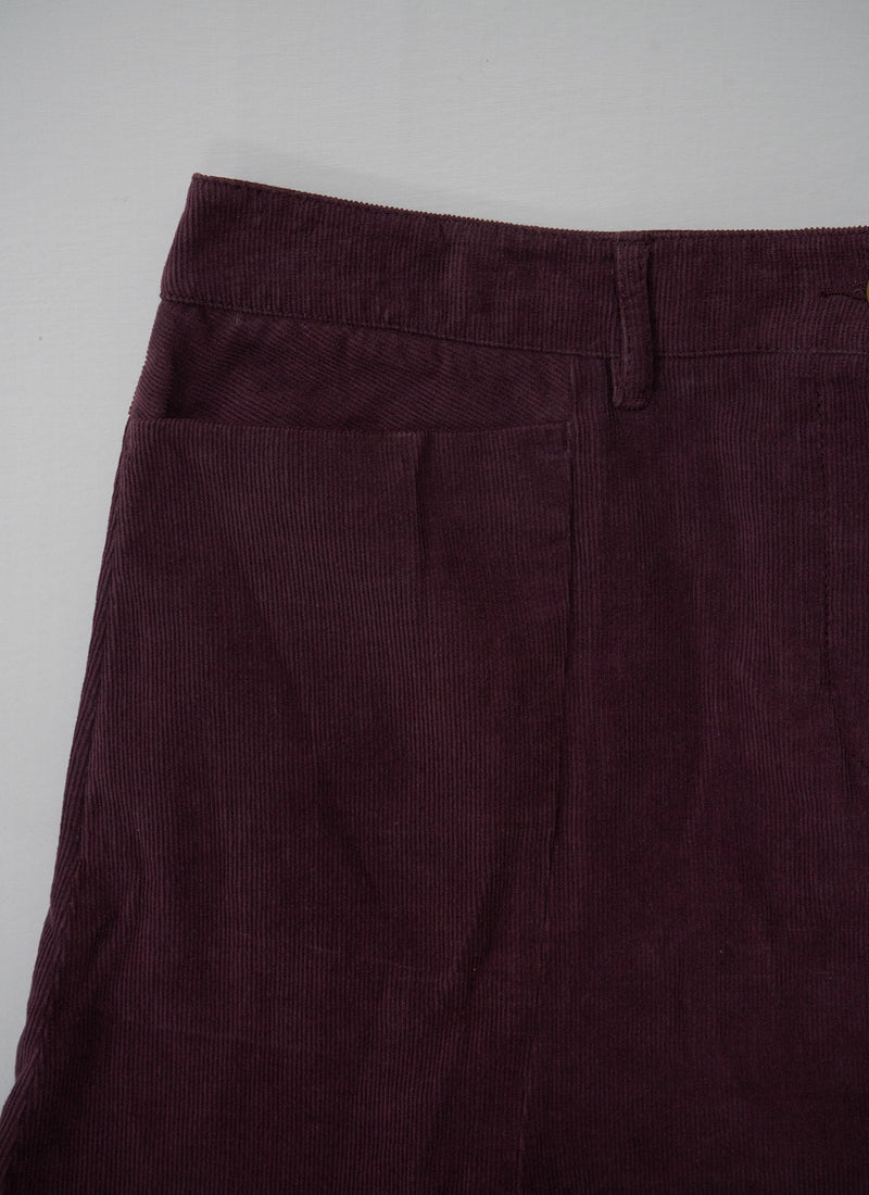 Reworn Cord Skirt Size 18 (015) | Damson