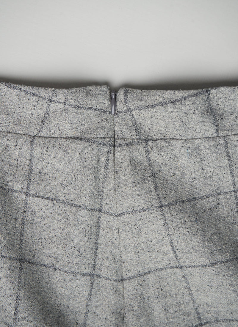 Reworn Shadow Check Skirt Size 16 (092) | Grey