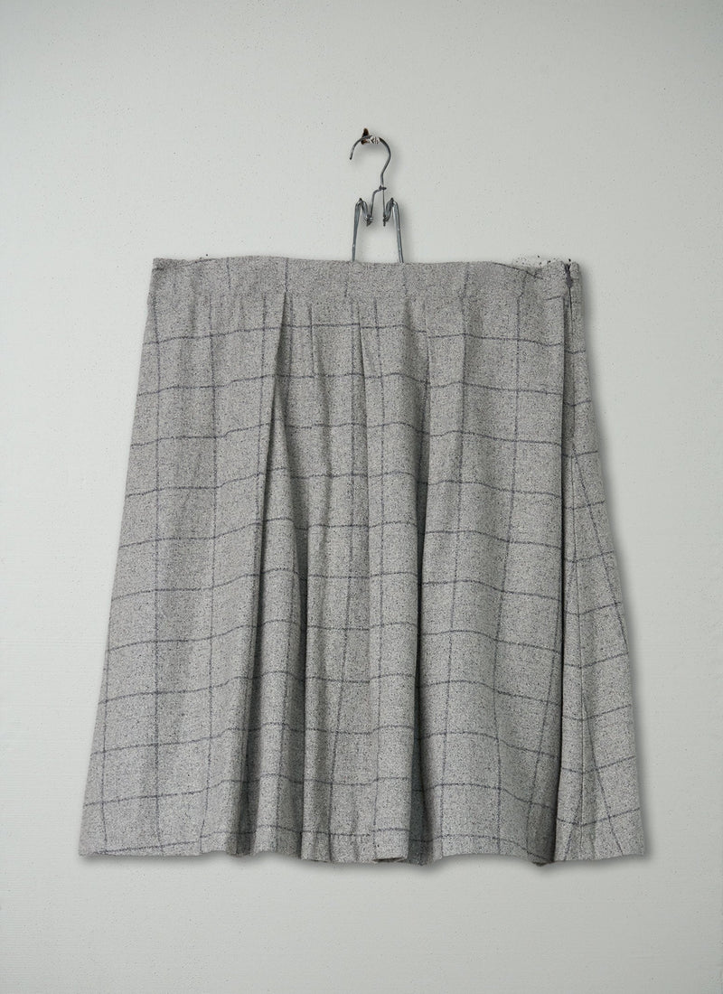 Reworn Shadow Check Skirt Size 16 (092) | Grey