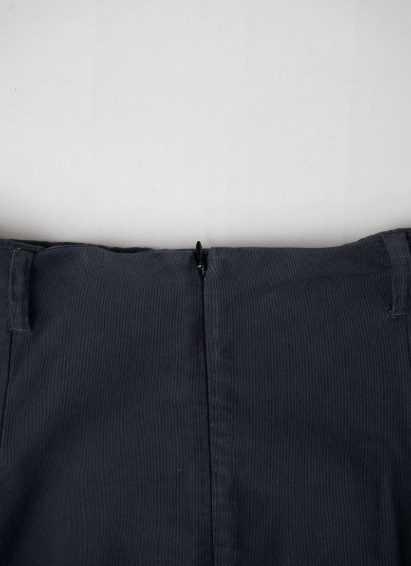 Reworn Bedford Cord Skirt Size 12 (080) | Charcoal