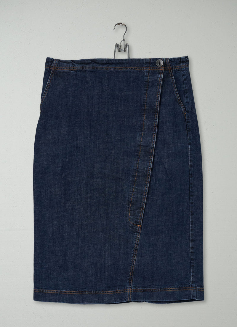 Reworn Denim Skirt Size 16 (104) | Indigo