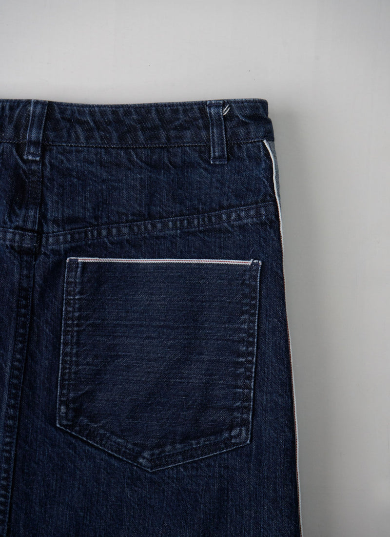 Reworn Hiro Denim Skirt Size 10 (074) | Indigo
