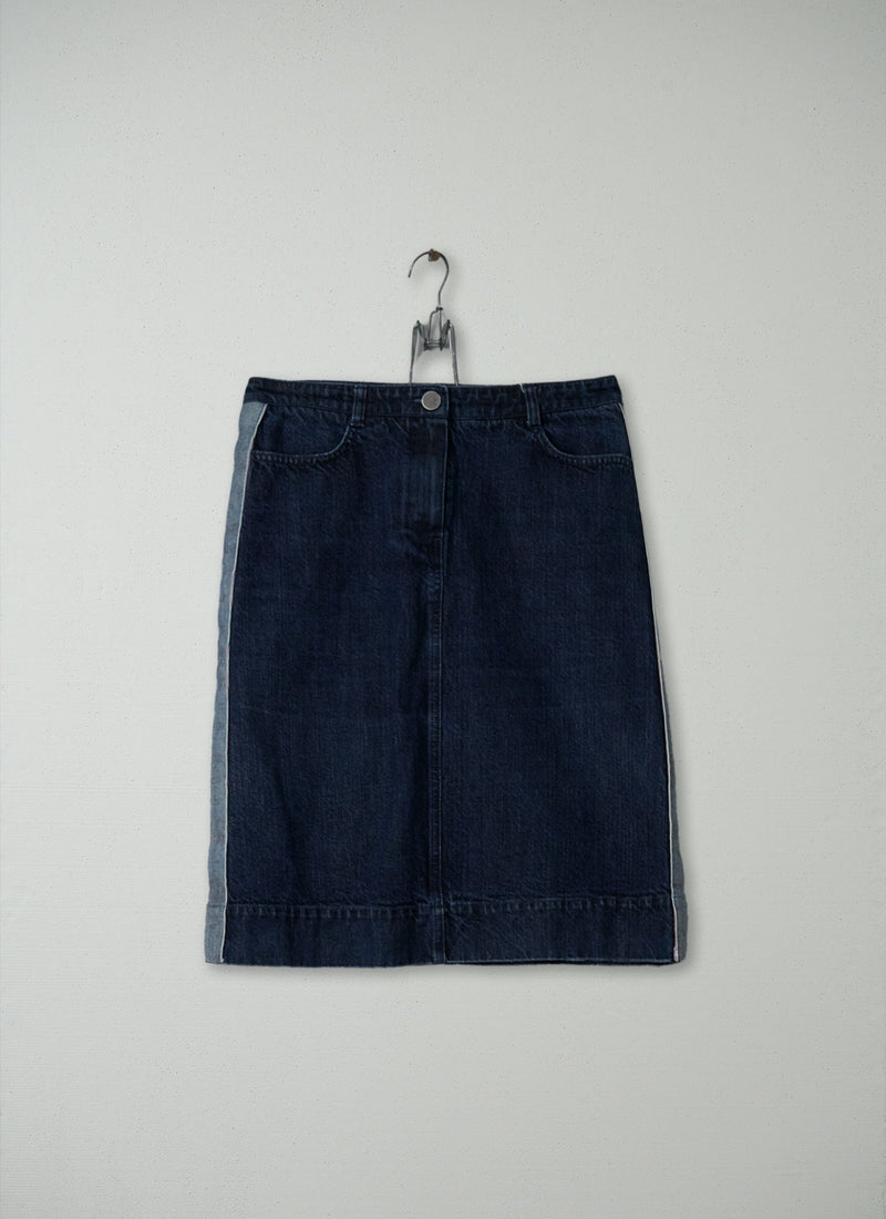 Reworn Hiro Denim Skirt Size 10 (074) | Indigo