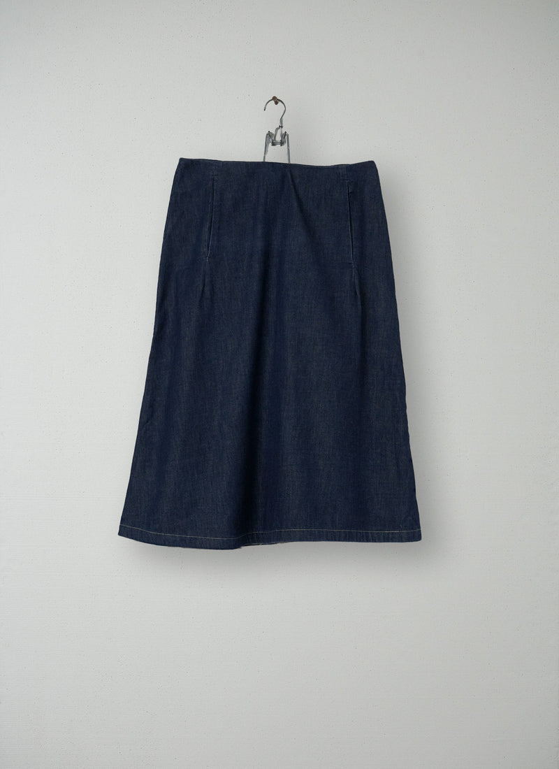 Reworn Mori Skirt Size 12 (013) | Indigo