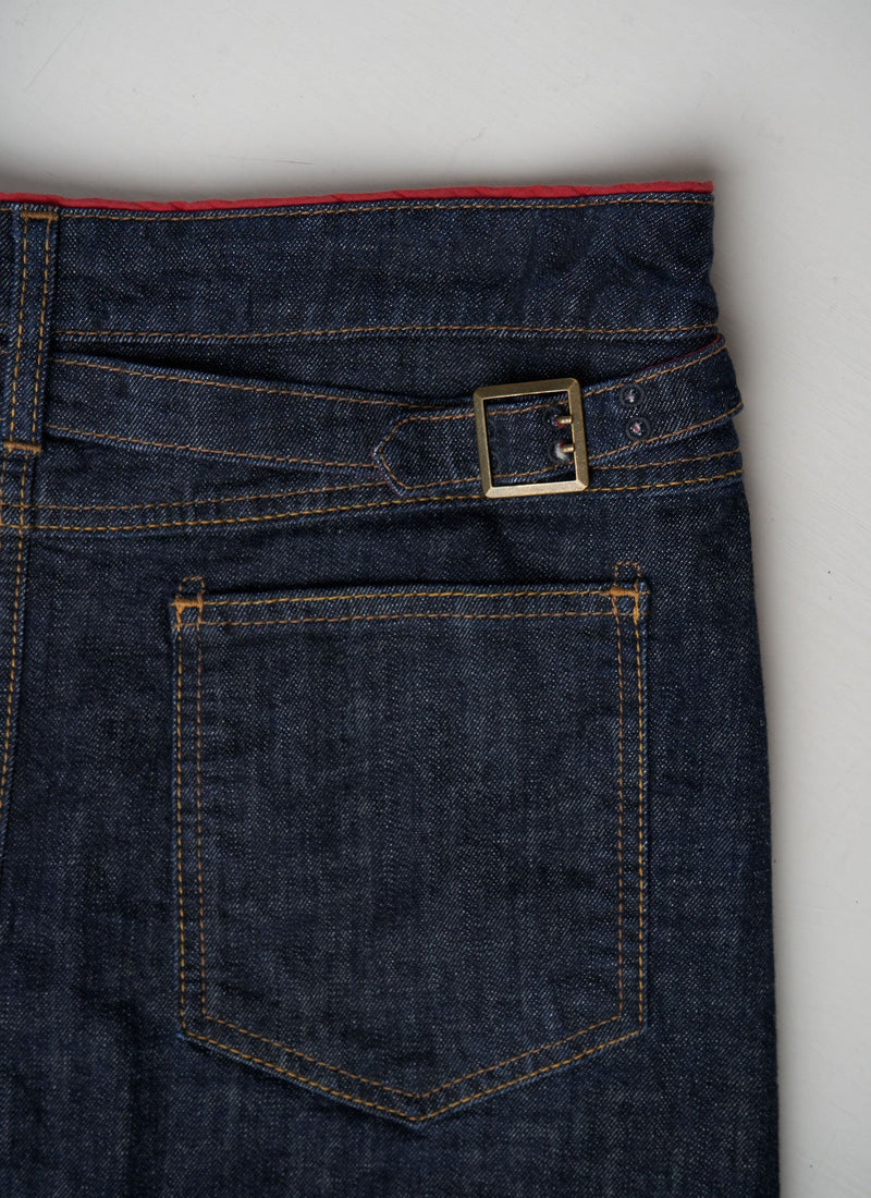 Reworn Denim Jean Skirt Size 14 (091) | Indigo