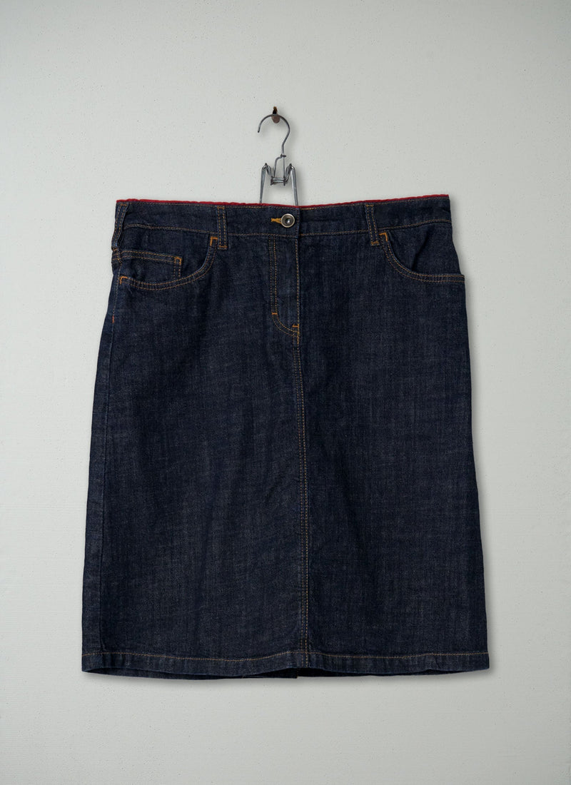 Reworn Denim Jean Skirt Size 14 (091) | Indigo