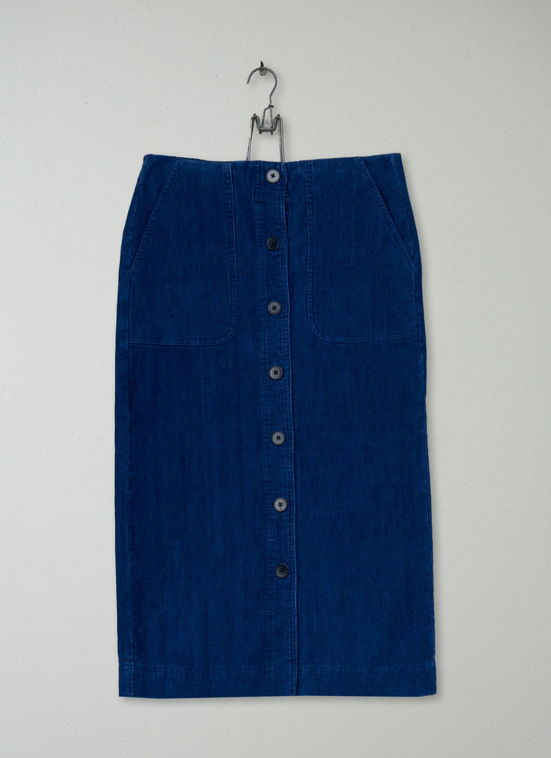 Reworn Cord Skirt Size 8 (226) | Indigo
