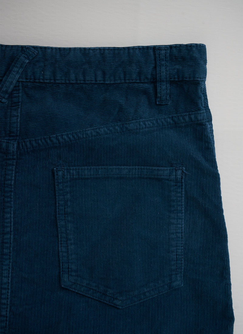 Reworn Cord A Line Skirt Size 10 (010) | Teal