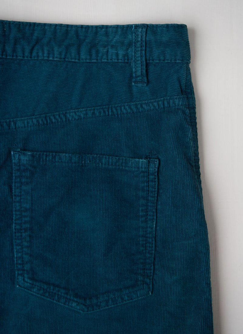 Reworn A Line Cord Skirt Size 14 (201) | Teal