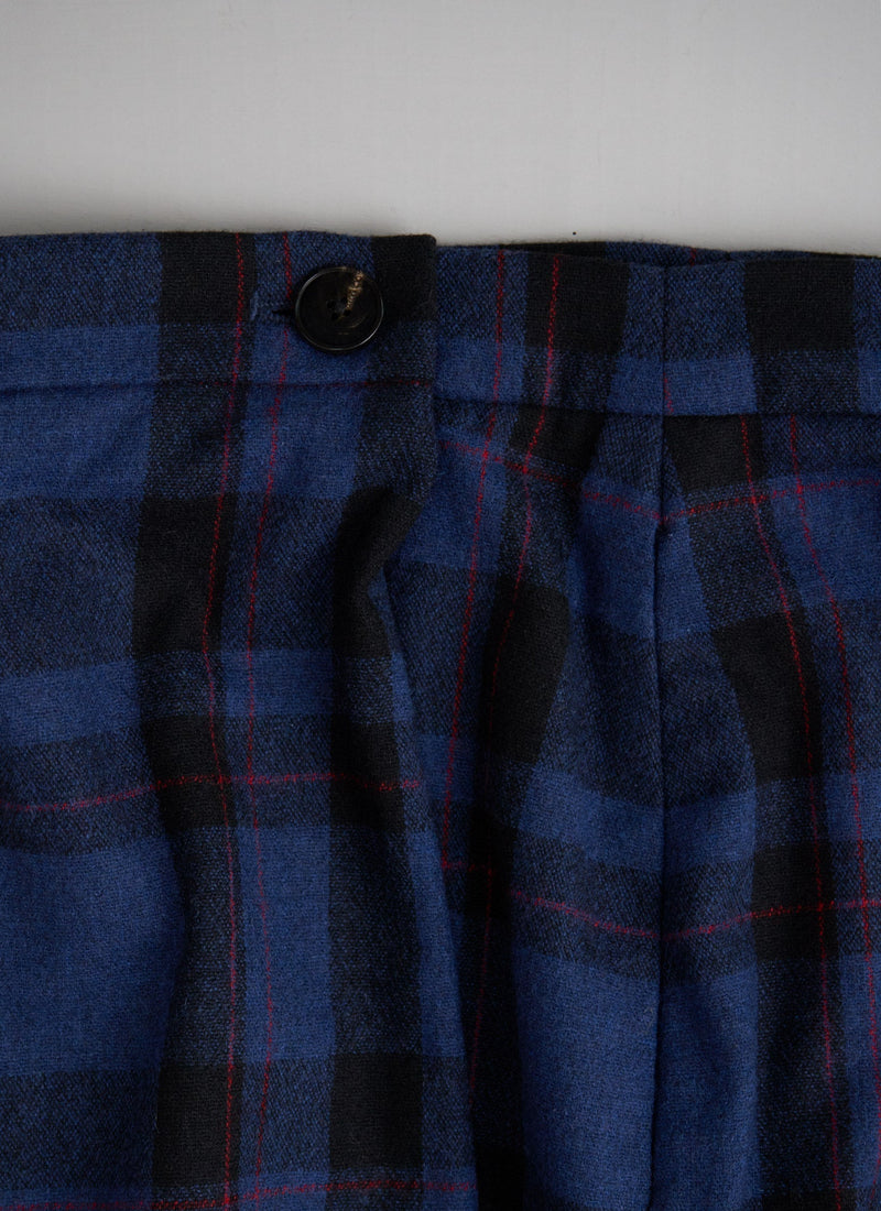 Reworn Check Wrap Skirt Size 8 (027) | Multi