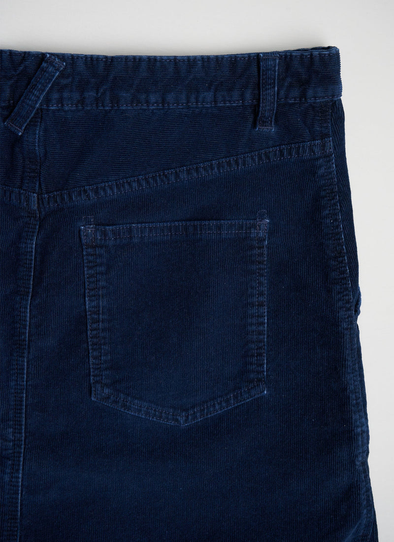 Reworn Cord A Line Skirt Size 14 (005) | Indigo