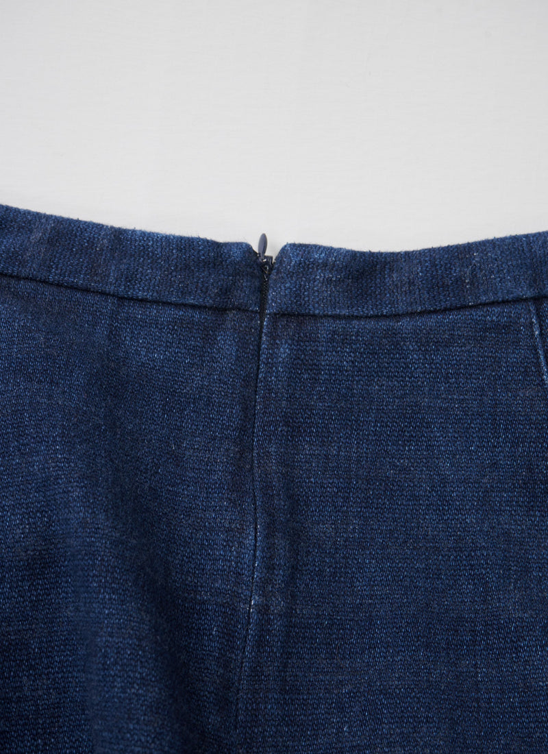 Reworn Japanese Indigo Skirt Size 12 (035) | Indigo
