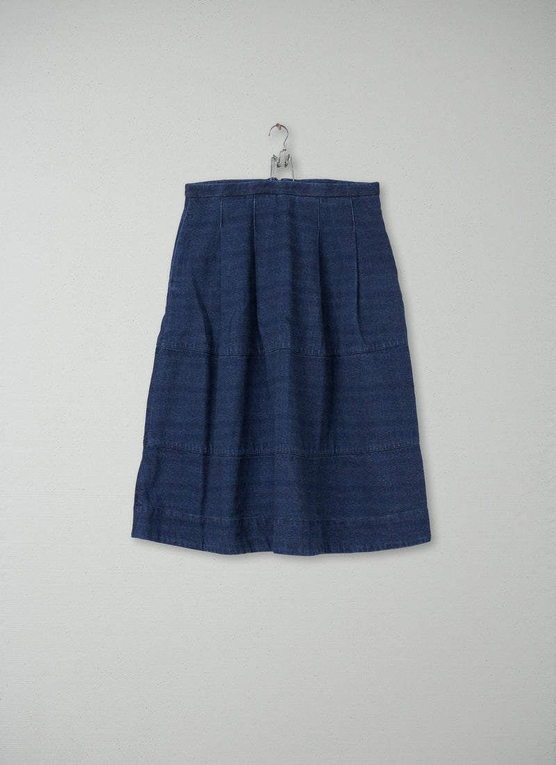 Reworn Japanese Indigo Skirt Size 12 (035) | Indigo