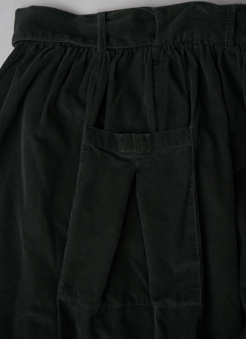 Reworn Needlecord Skirt Size 10 (081) | Dark Green