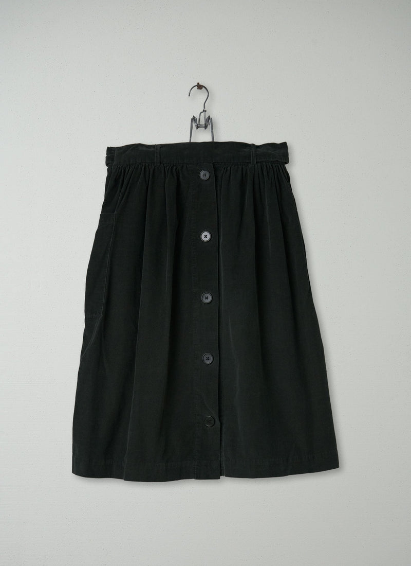 Reworn Needlecord Skirt Size 10 (081) | Dark Green