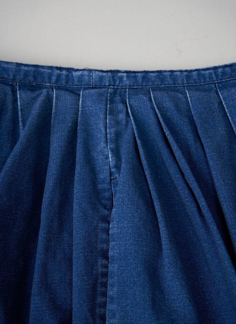 Reworn Indigo Dot Skirt Size 12 (068) | Indigo