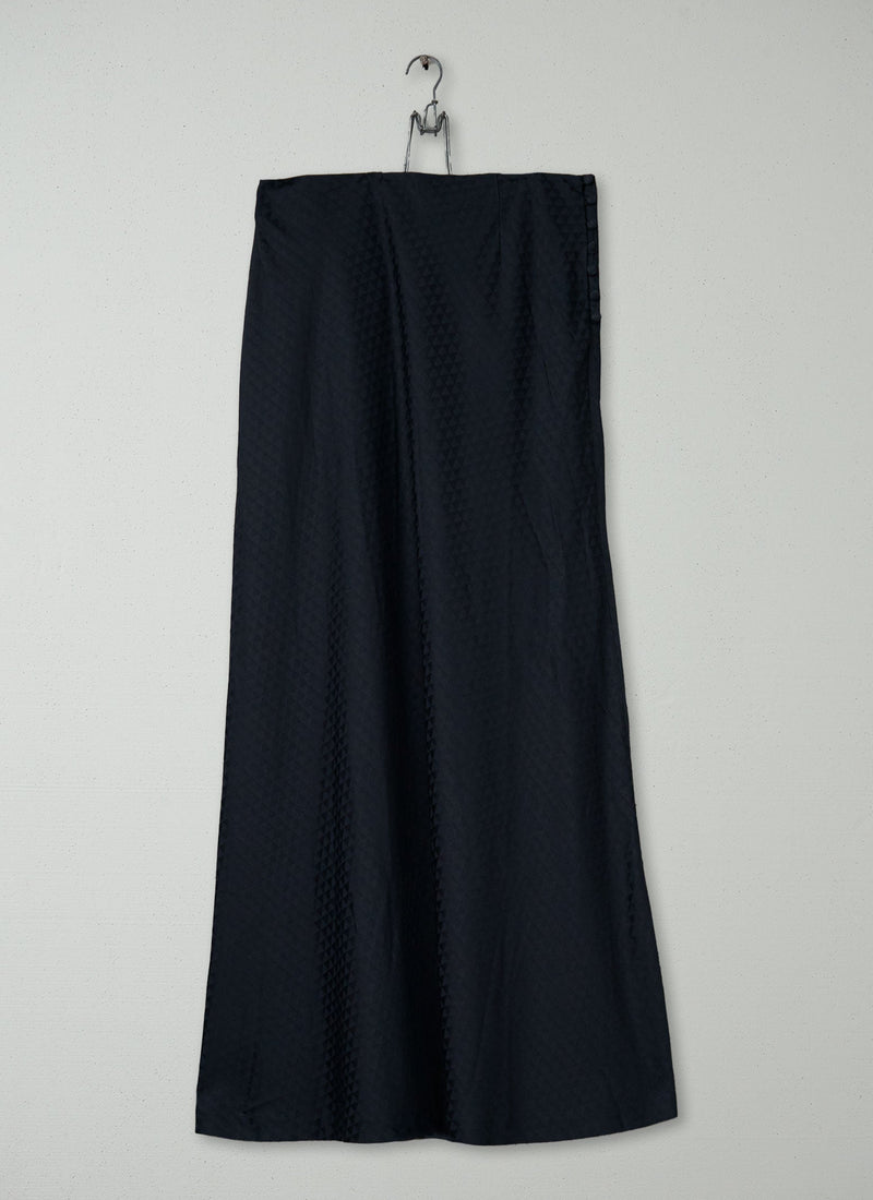 Reworn Satin Jacquard Skirt Size 16 (254) | Black