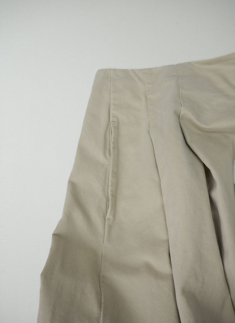 Reworn Cotton Twill Skirt Size 8 (055) | Oat