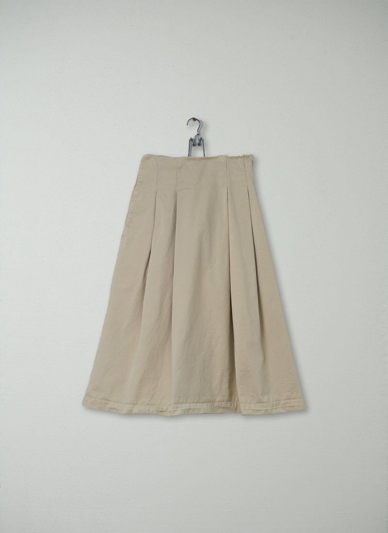 Reworn Cotton Twill Skirt Size 8 (055) | Oat