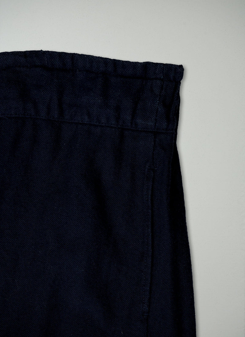Reworn Soft Wool Cotton Skirt Size 10 (087) | Navy