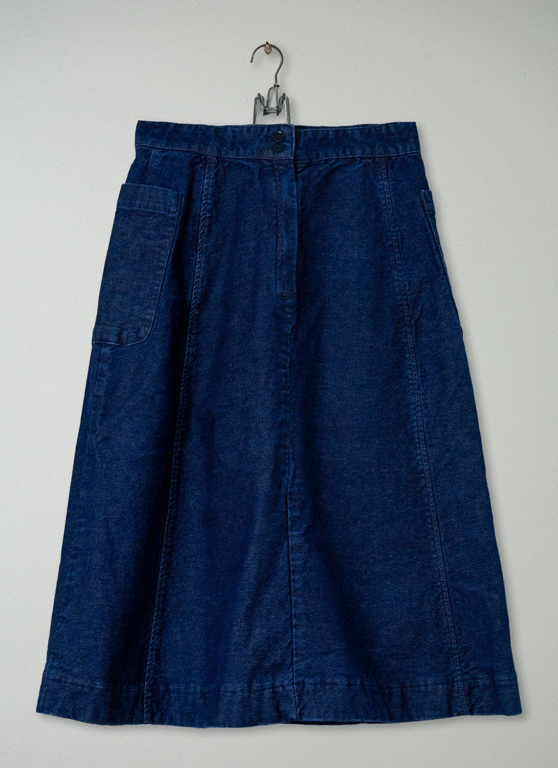 Reworn Denim Skirt Size 6 (213) | Indigo