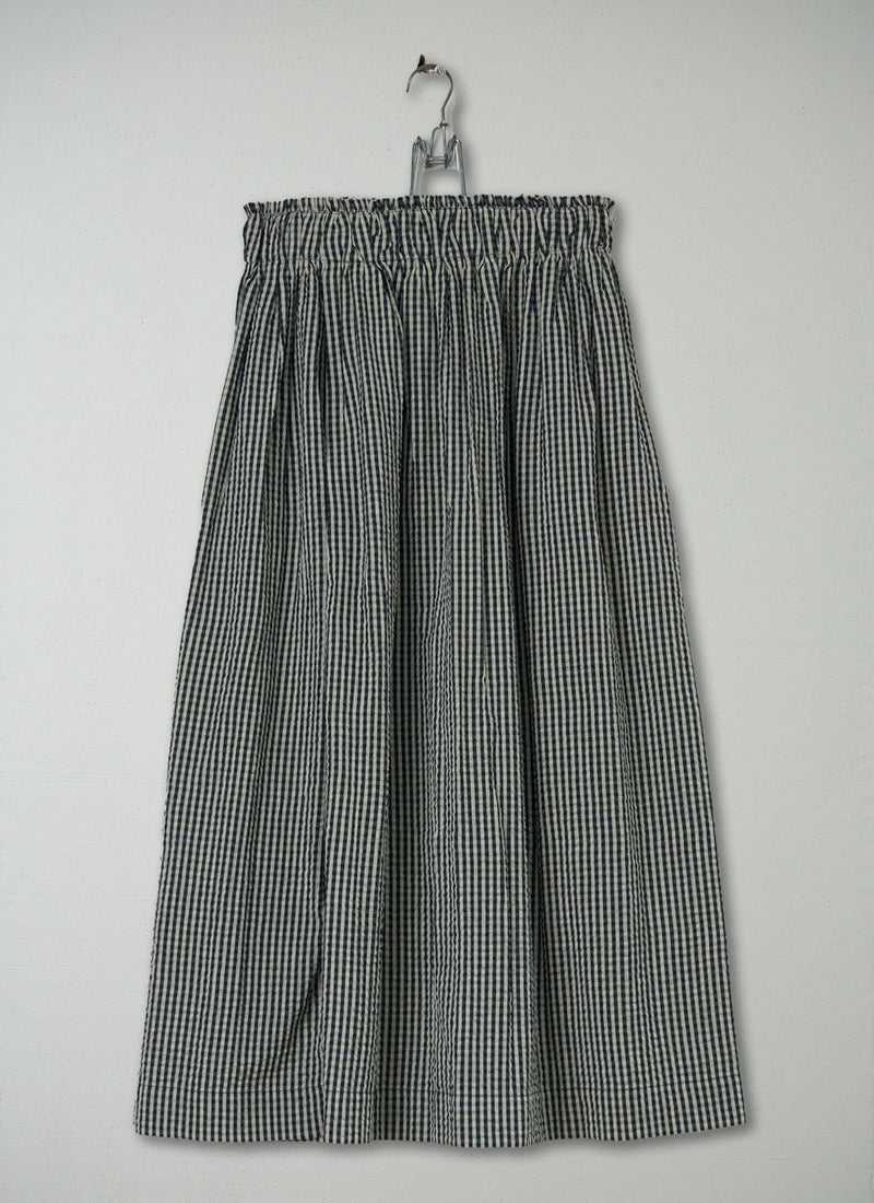 Reworn Gingham Skirt Size 6 (100) | Sage/Navy