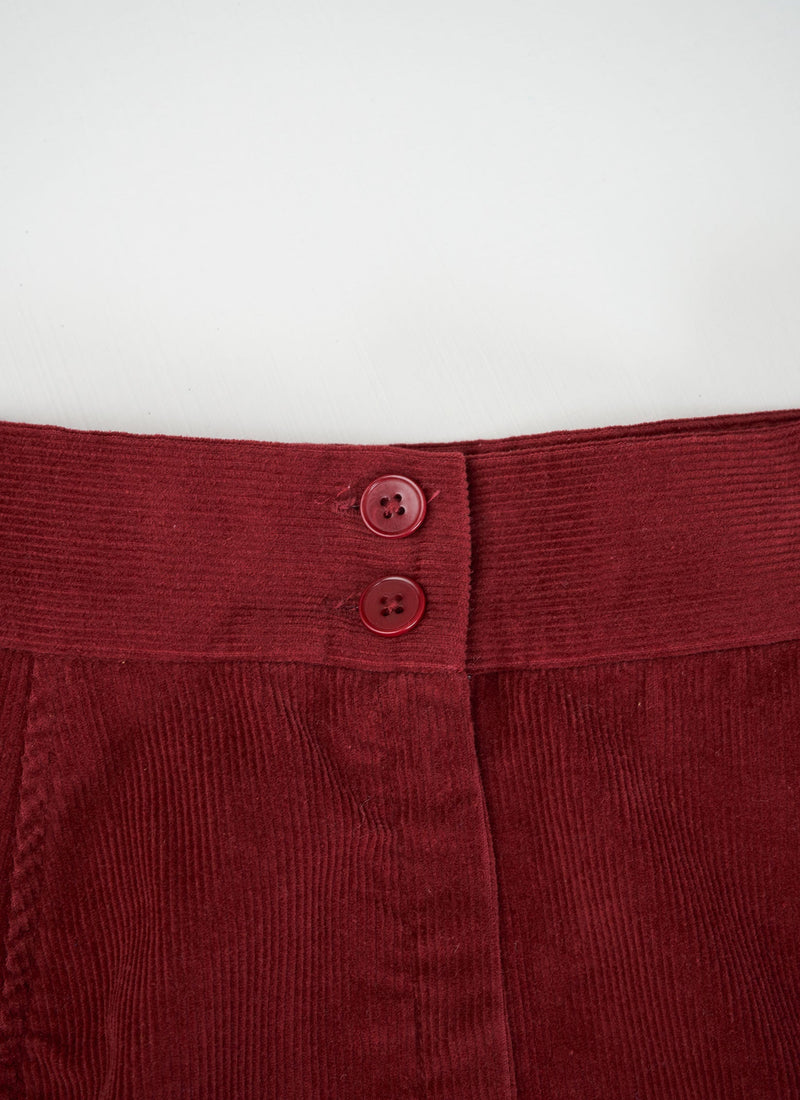 Reworn Cord Skirt Size 6 (102) | Boysenberry