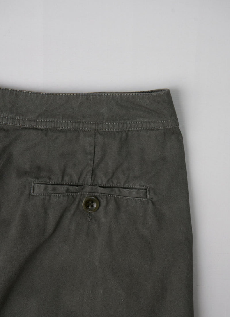 Reworn Cotton Twill Workwear Skirt Size 12 (065) | Dusted Khaki