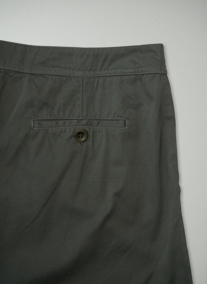 Reworn Cotton Twill Workwear Skirt Size 6 (212) | Dusted Khaki