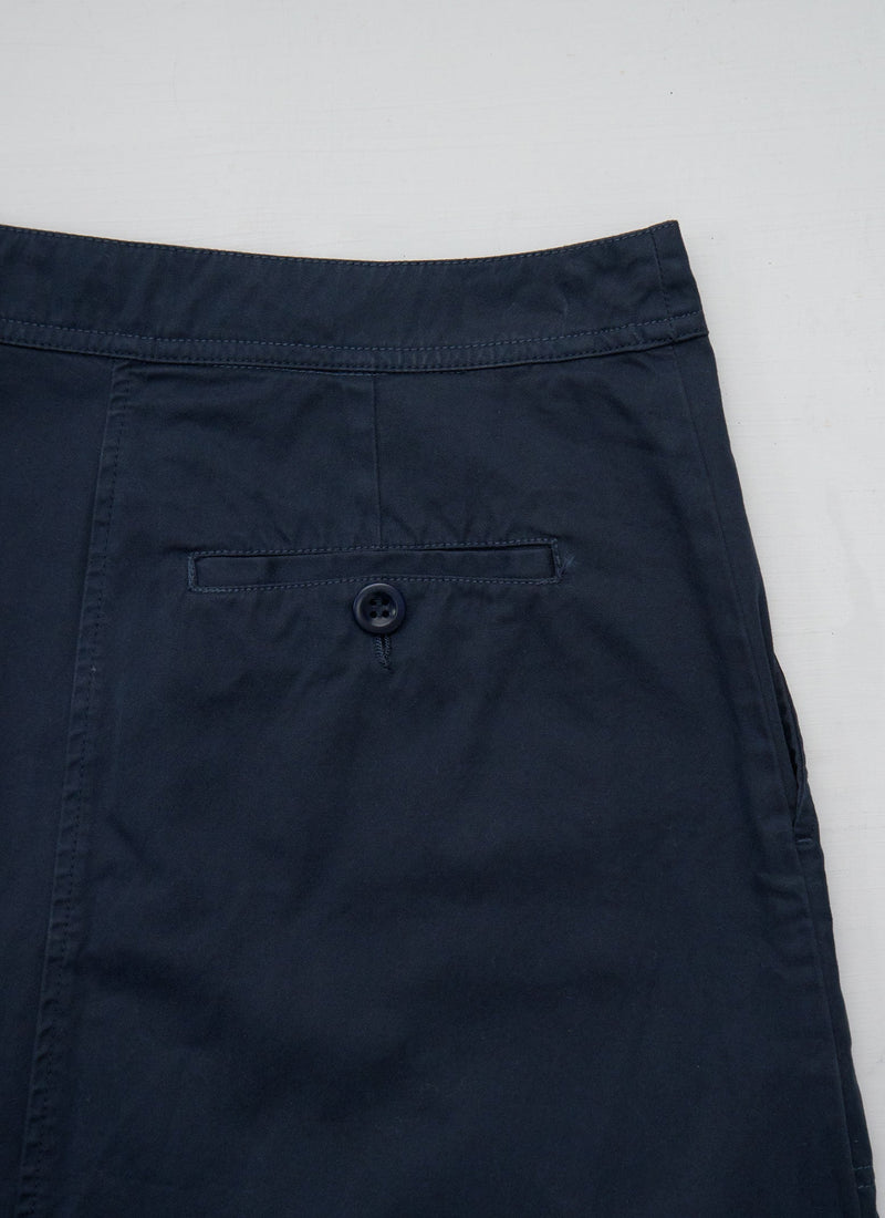 Reworn Cotton Twill Workwear Skirt Size 8 (222) | Navy