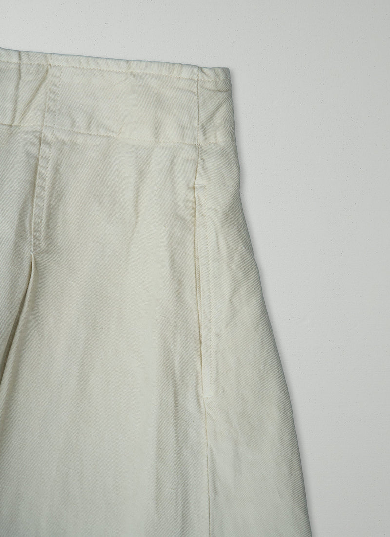 Reworn Cotton Linen Wrap Skirt Size 10 (230) | Parchment