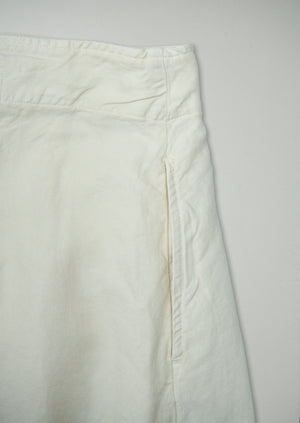 Reworn Cotton Linen Wrap Skirt Size 14 (150) | Parchment