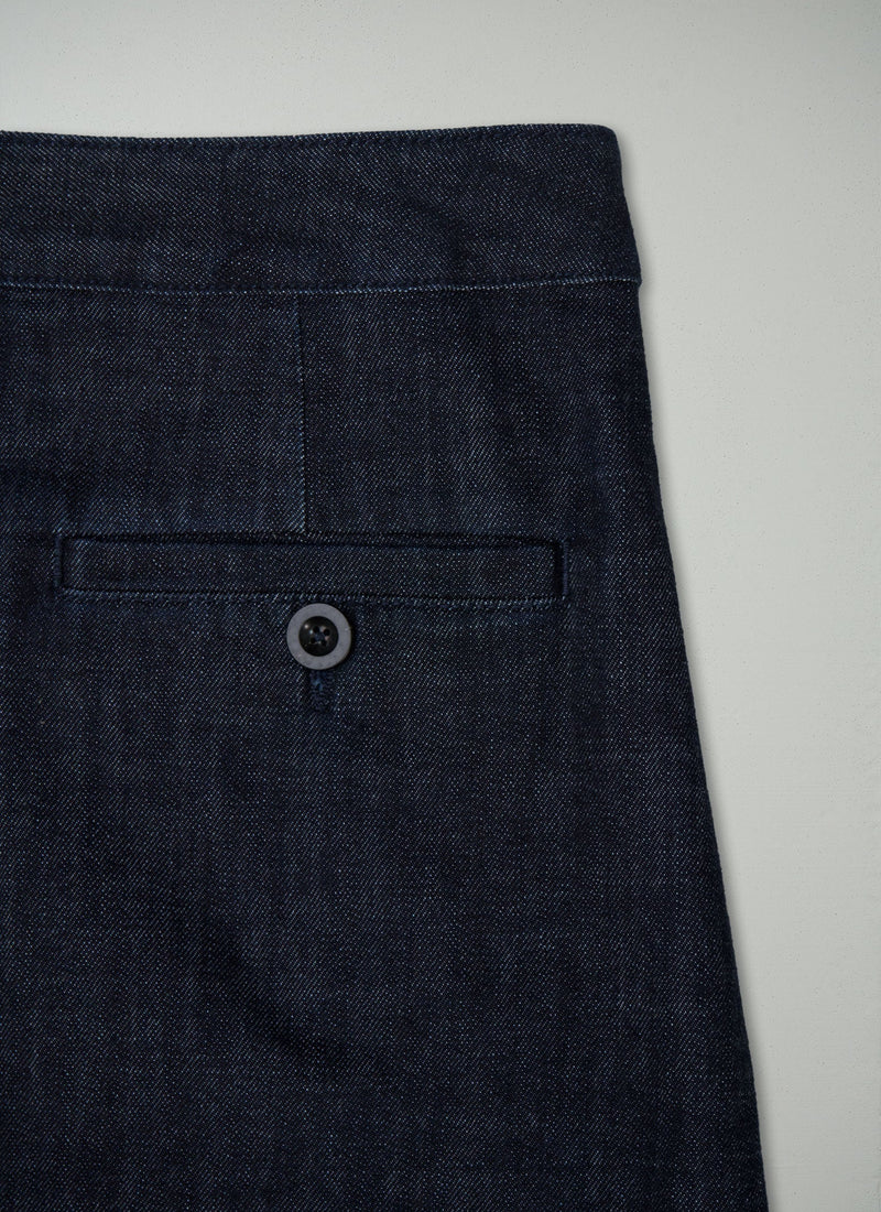 Reworn Denim Side Button Skirt Size 14 (199) | Indigo