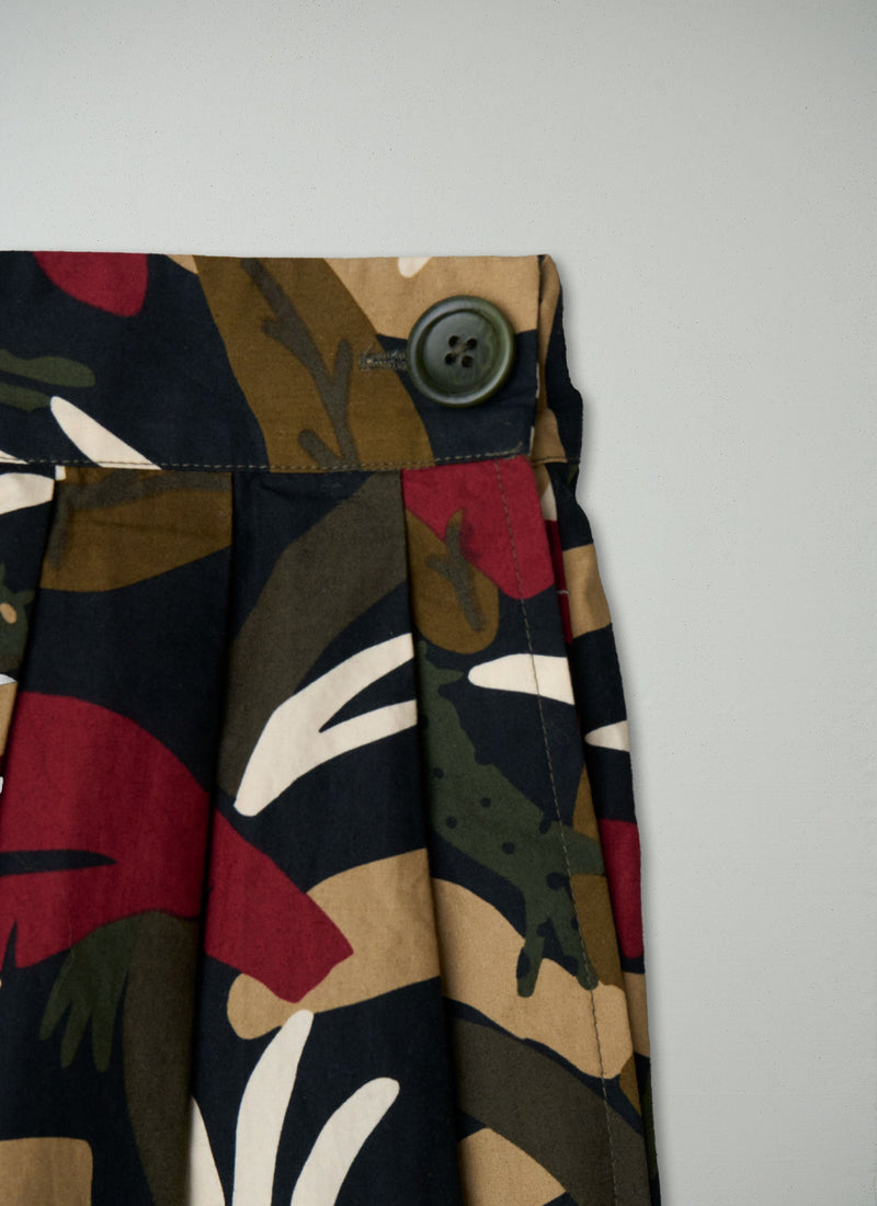 Reworn Palm Print Skirt Size 14 (289) | Multi