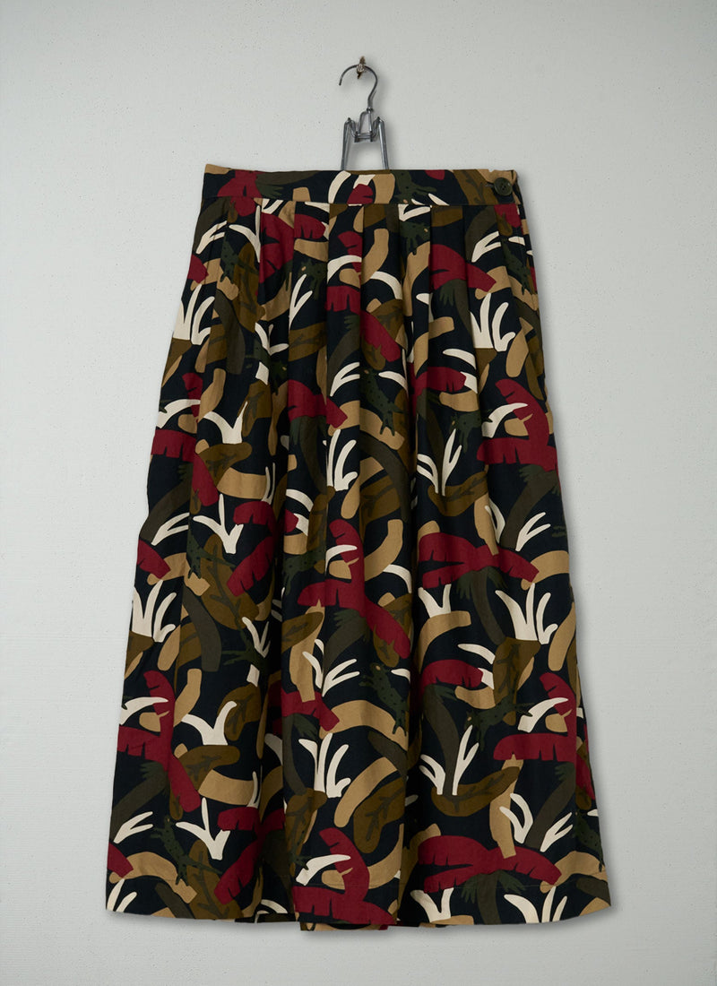 Reworn Palm Print Skirt Size 14 (289) | Multi
