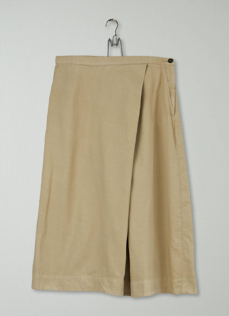 Reworn Pleat Front Skirt Size 12 (103) | Pale Khaki