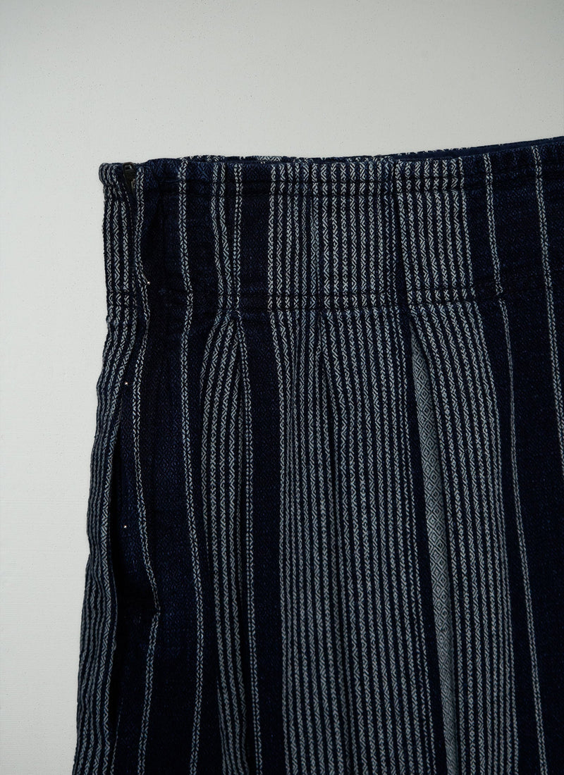 Reworn Stripe Cotton Linen Skirt Size 6 (255) | Multi