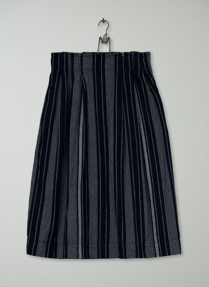 Reworn Stripe Cotton Linen Skirt Size 6 (255) | Multi