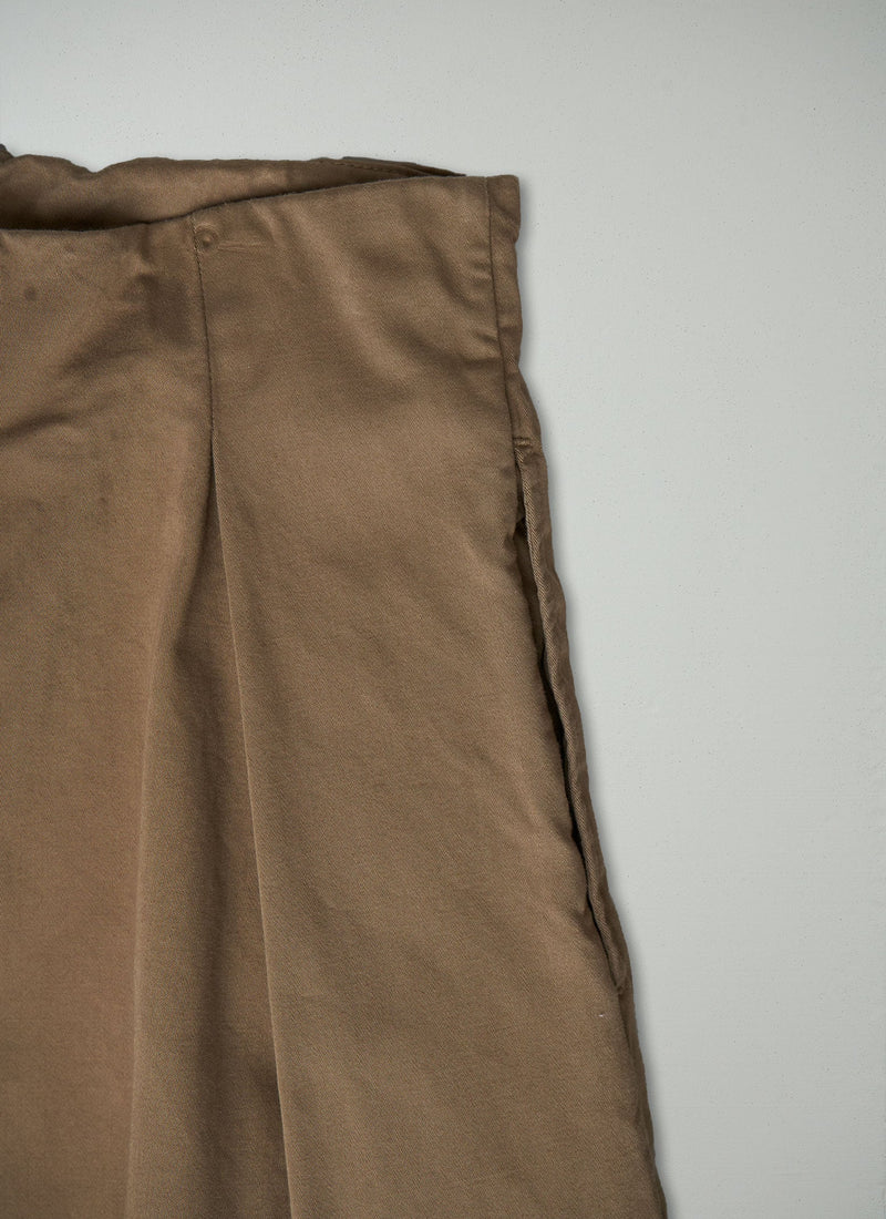 Reworn Cotton Sateen Skirt Size 14 (085) | Sand