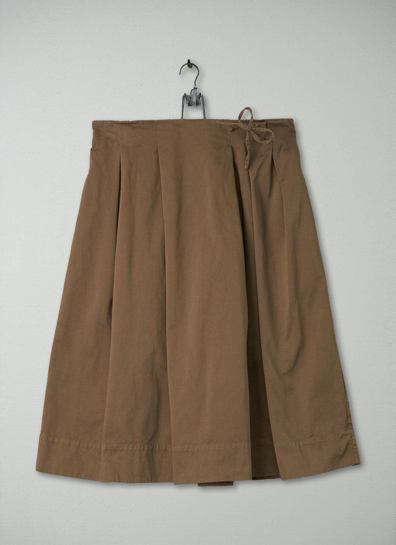 Reworn Cotton Sateen Skirt Size 14 (085) | Sand
