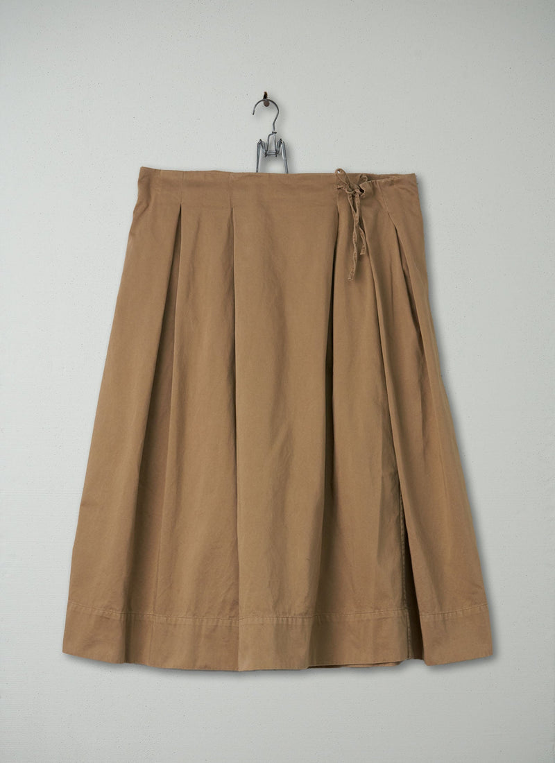 Reworn Cotton Sateen Skirt Size 16 (095) | Sand