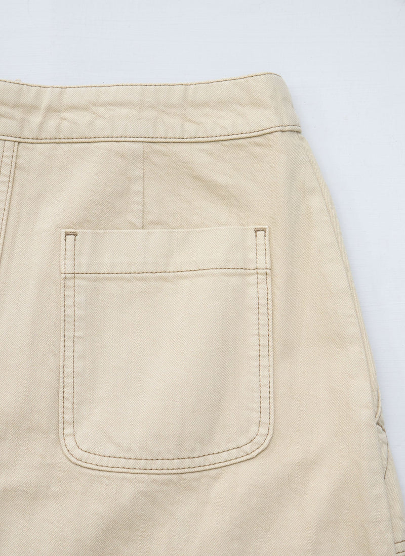 Reworn Organic Workwear Skirt Size 10 (215) | Biscuit