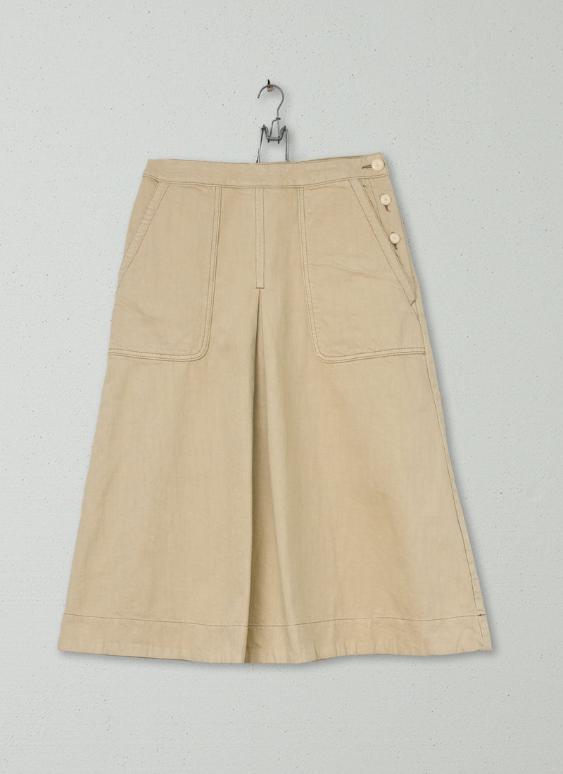 Reworn Organic Workwear Skirt Size 10 (215) | Biscuit